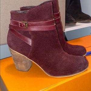 Burgundy booties